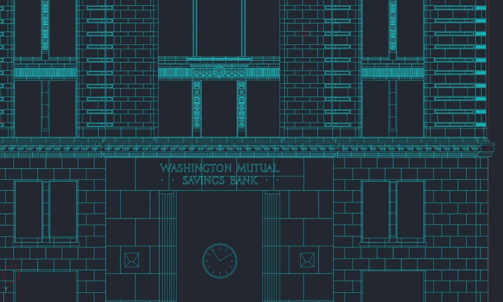 Facade linework (Washington Mutual Savings Bank)