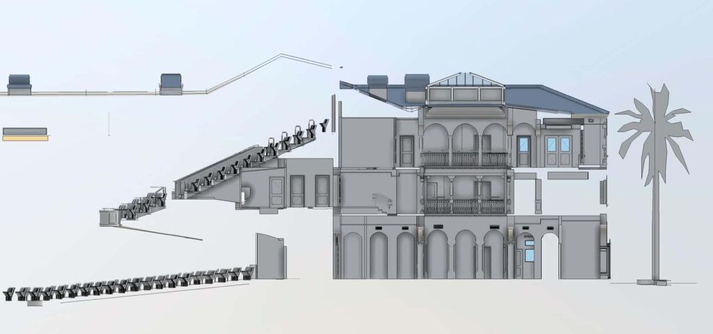 BIM section through a theatre and facade