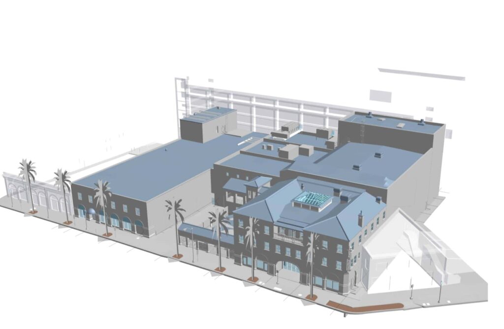 BIM isometric of a multi-building block