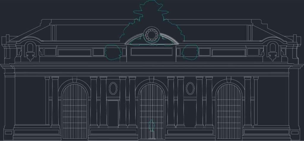 Grand Central facade line drawing