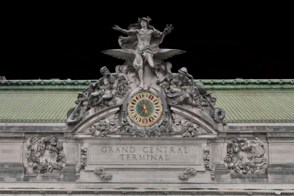 Photogrammetry model of Grand Central Terminal pediment, clock and sculpture