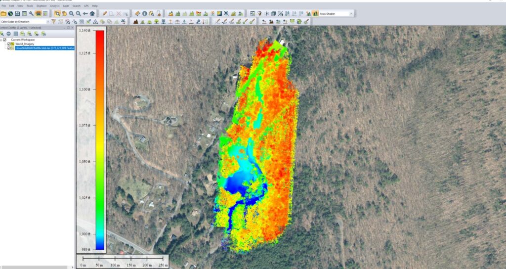 LIDAR elevation raster in GIS software
