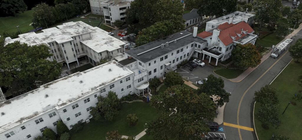 Aerial view of Marymount campus buildings