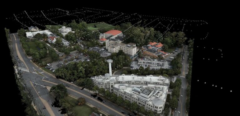 Photogrammetry model of Marymount campus, point cloud edges
