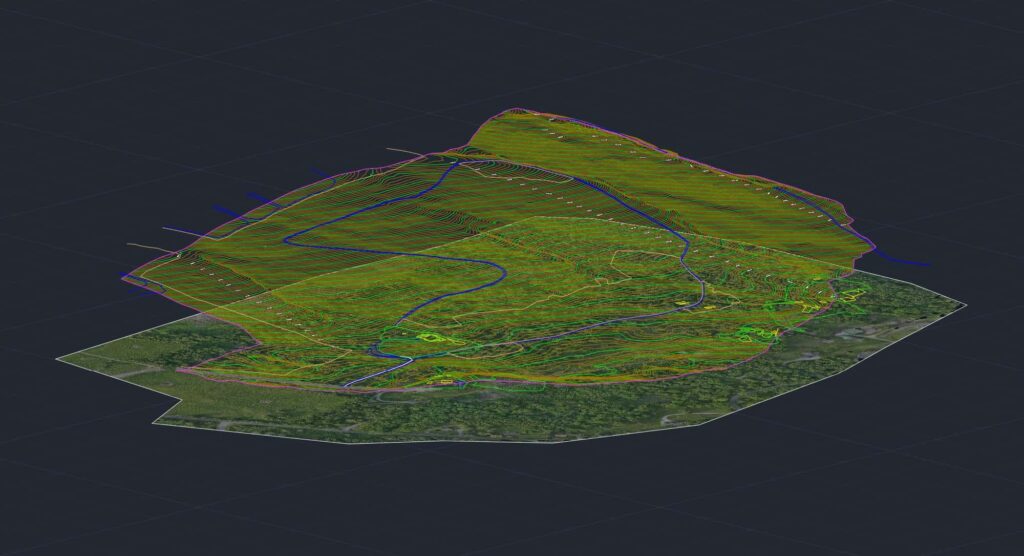 Terrain surface in CAD, oblique